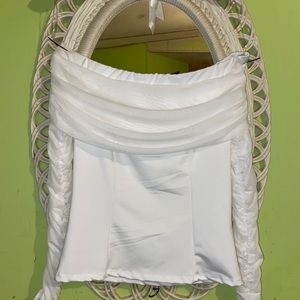 FASHION NOVA Kendall Ruched Mesh Top - White